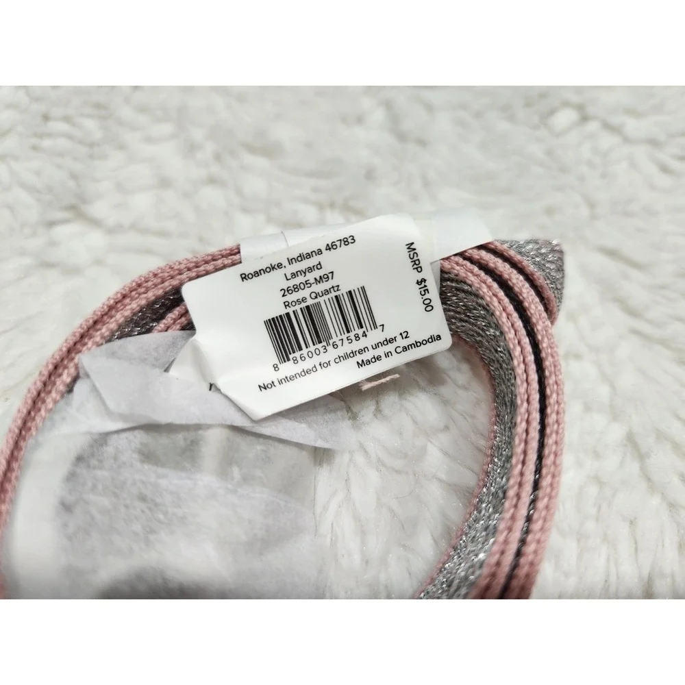 NWT Vera Bradley Iconic Lanyard Rose Quartz Metallic 26805-M97 ID Badge Holder